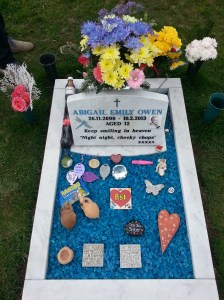 Abi's finished memorial stone